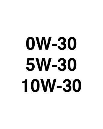 0W-30, 5W-30 and 10W-30